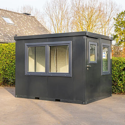 ANTHRAZIT BÜROCONTAINER 3X2M MIT DOPPELFENSTER