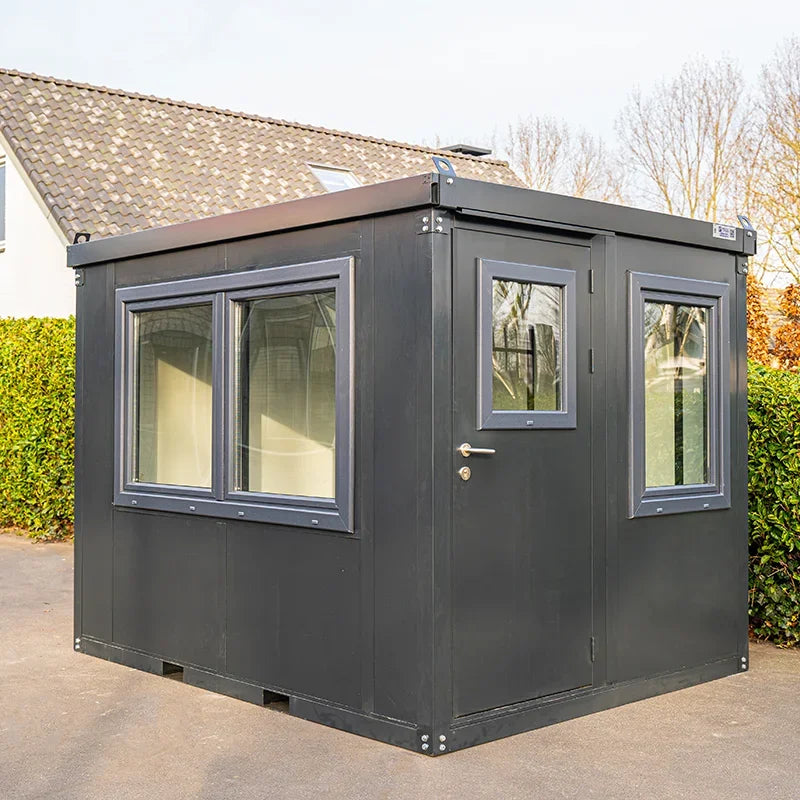 CONTAINER BUREAU ANTHRACITE 3X2M AVEC DOUBLE FENÊTRE