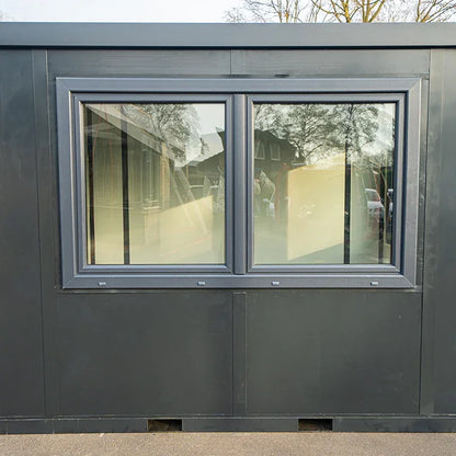 ANTHRAZIT BÜROCONTAINER 3X2M MIT DOPPELFENSTER