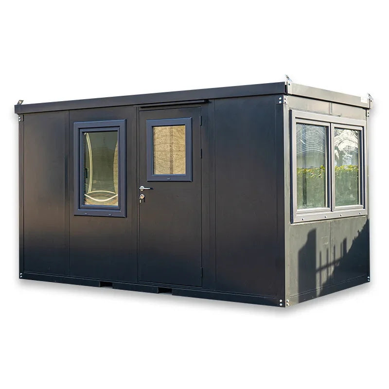 CONTAINER BUREAU ANTHRACITE 4X2M AVEC DOUBLE PORTE ET FENÊTRE